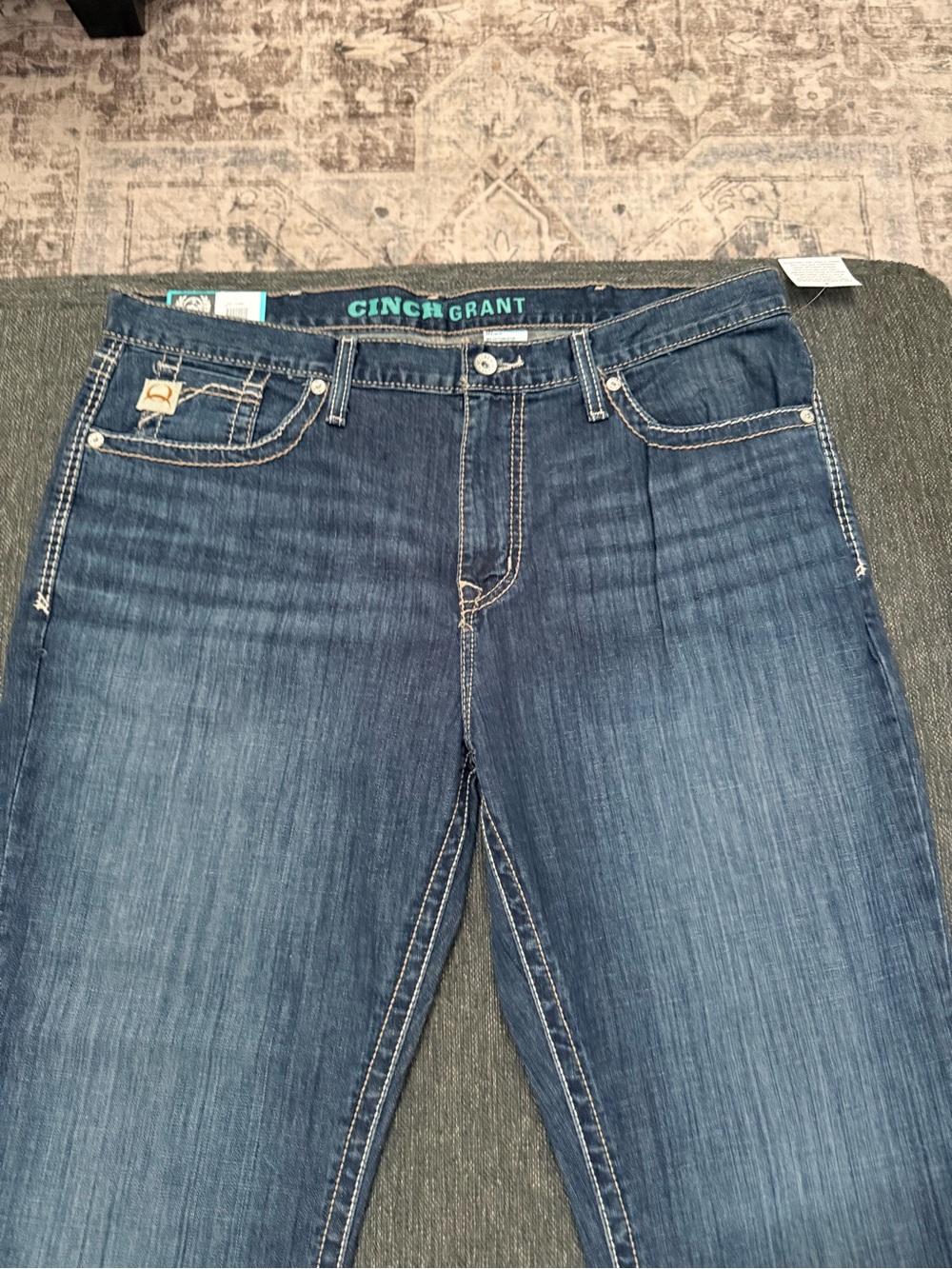 Men’s cinch jeans new with tags size 40 by 36 dark denim excellent western style - Picture 4 of 10